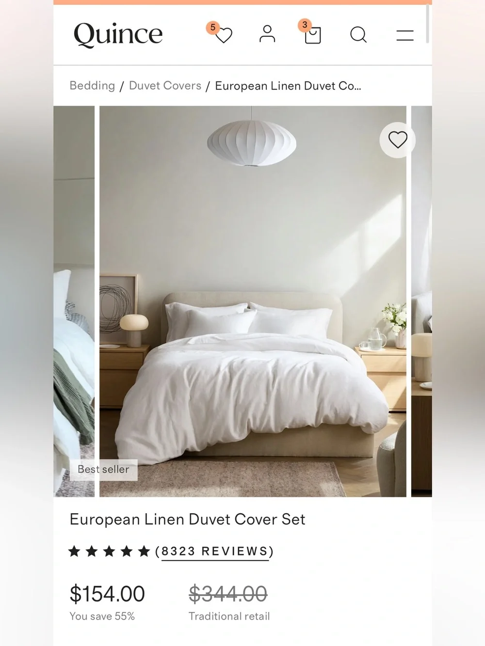 Quince European Linen Duvet Cover Set